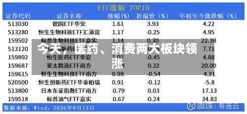 今天，医药、消费两大板块领涨-第3张图片