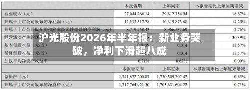 沪光股份2026年半年报：新业务突破，净利下滑超八成-第3张图片