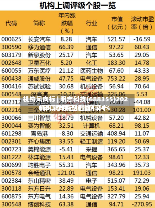机构风向标 | 明志科技(688355)2026年二季度已披露前前十
机构累计持仓占比4.24%-第2张图片