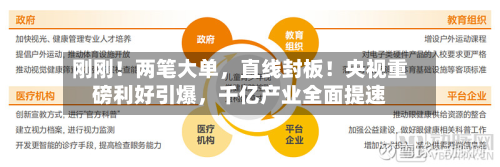 刚刚！两笔大单，直线封板！央视重磅利好引爆	，千亿产业全面提速-第2张图片