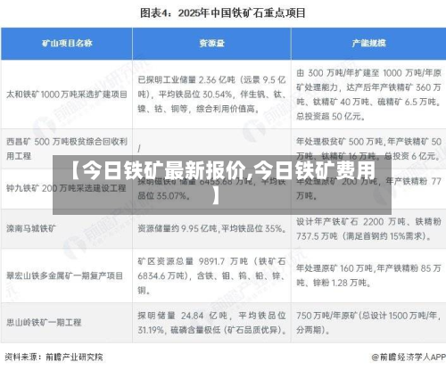 【今日铁矿最新报价,今日铁矿费用】