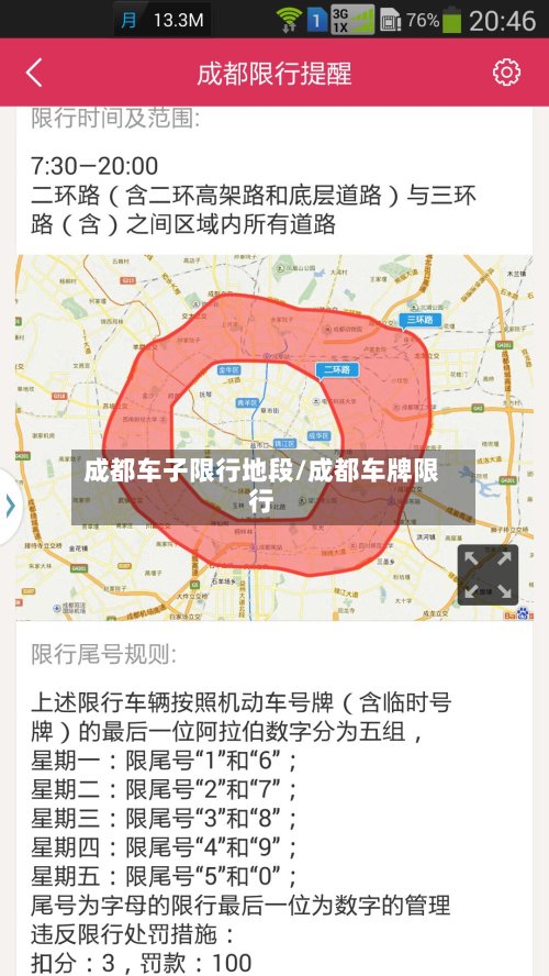 成都车子限行地段/成都车牌限行