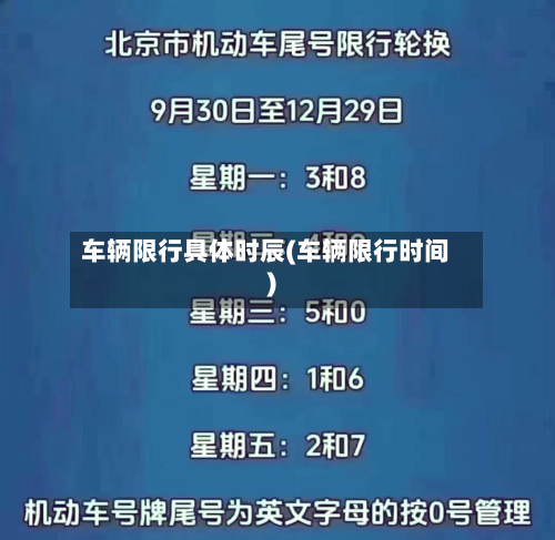 车辆限行具体时辰(车辆限行时间)