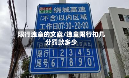 限行违章的文案/违章限行扣几分罚款多少