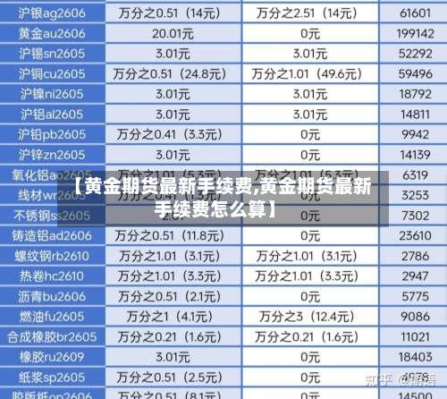 【黄金期货最新手续费,黄金期货最新手续费怎么算】-第3张图片