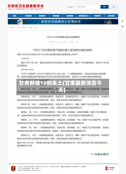 甘肃新增12例本土(甘肃最新消息今天)-第2张图片