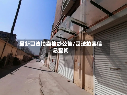 最新司法拍卖棉纱公告/司法拍卖信息查询-第3张图片